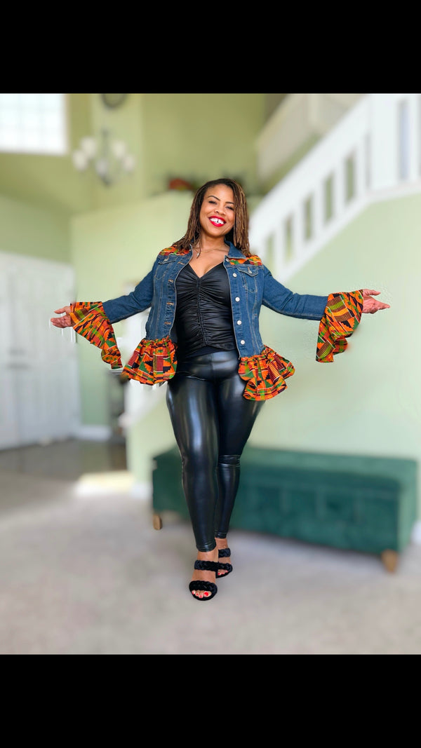 Kente Goddess Denim Jacket