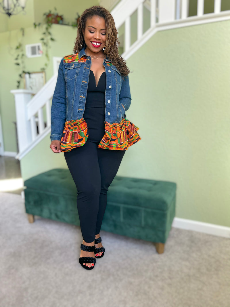 Kente Denim Jacket