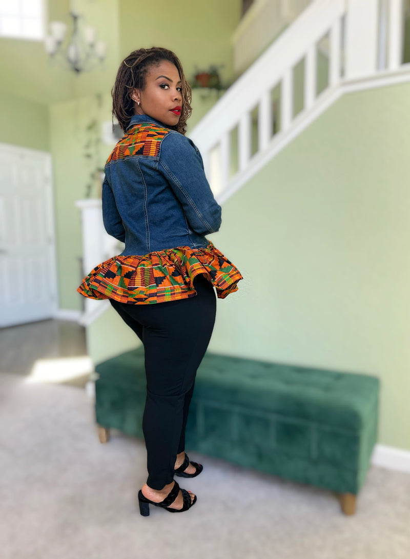 Kente Denim Jacket