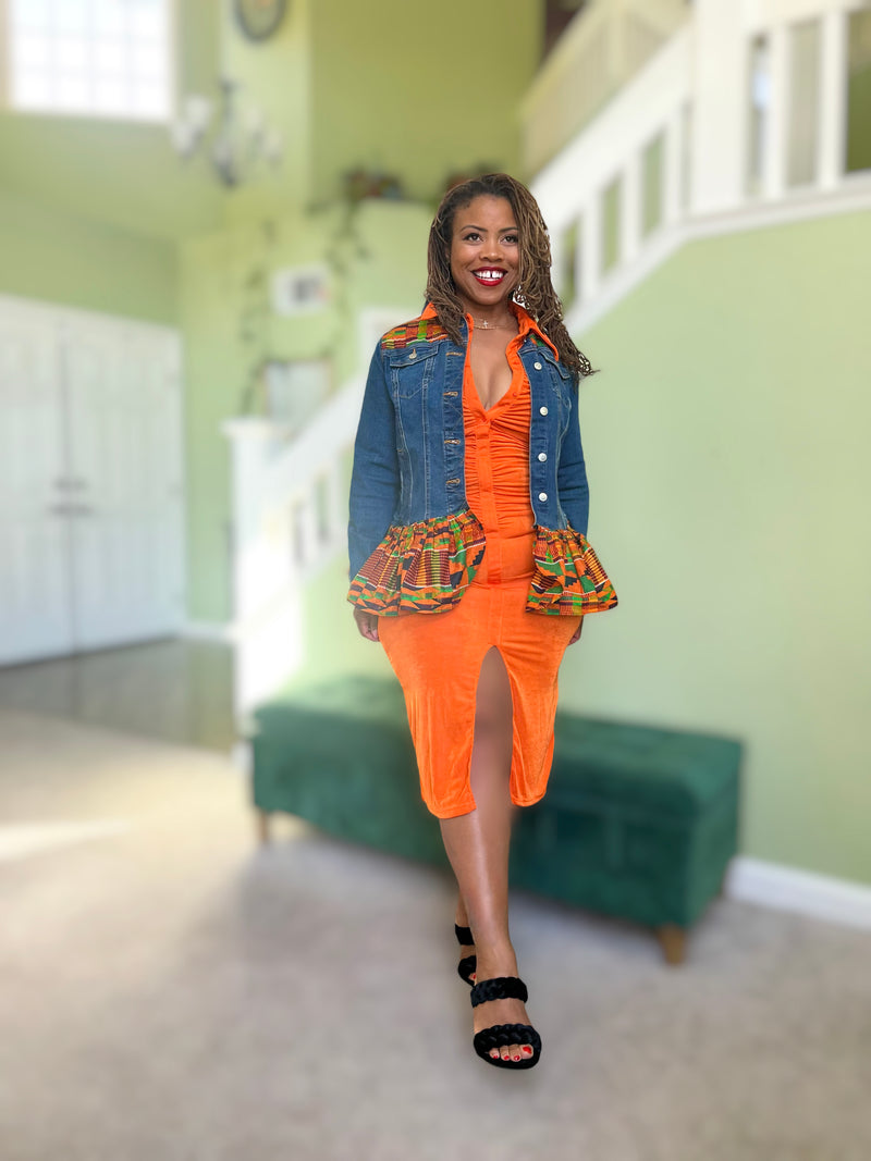 Kente Denim Jacket